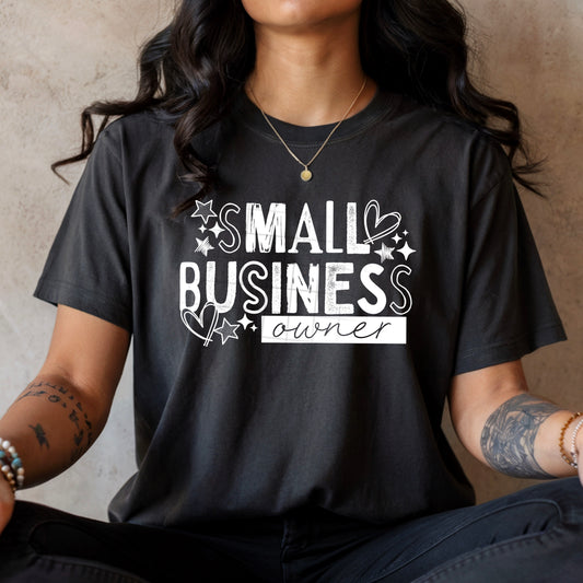 Small Business Owner hearts (White Ink)