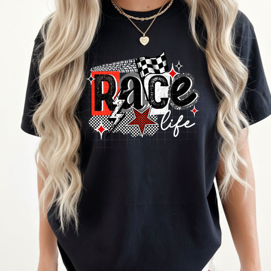 Race Life tee (White Ink)