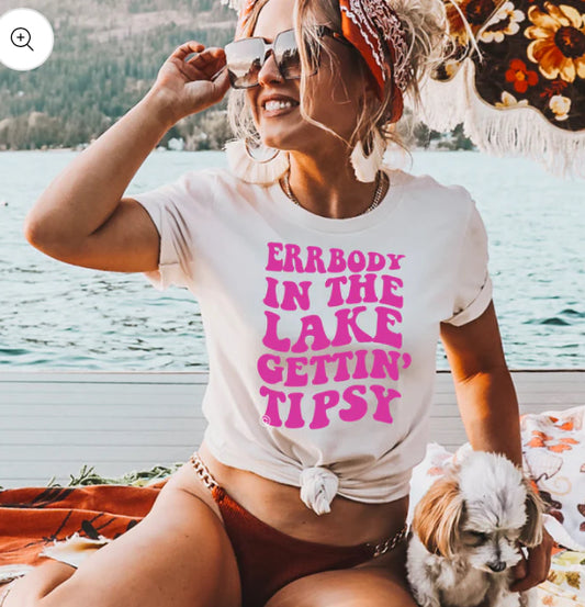 Errbody in the lake gettin' tipsy t-shirt