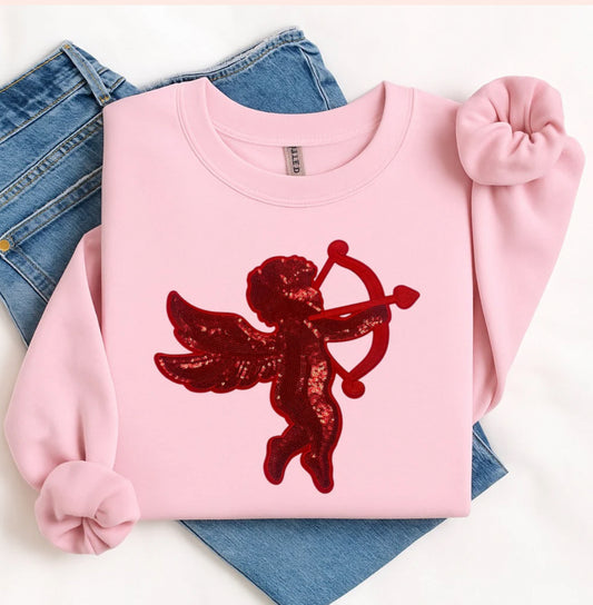 Cupid Sequin Patch sweatshirt