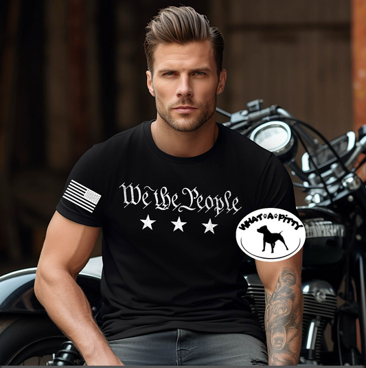 We the People tee with sleeve design