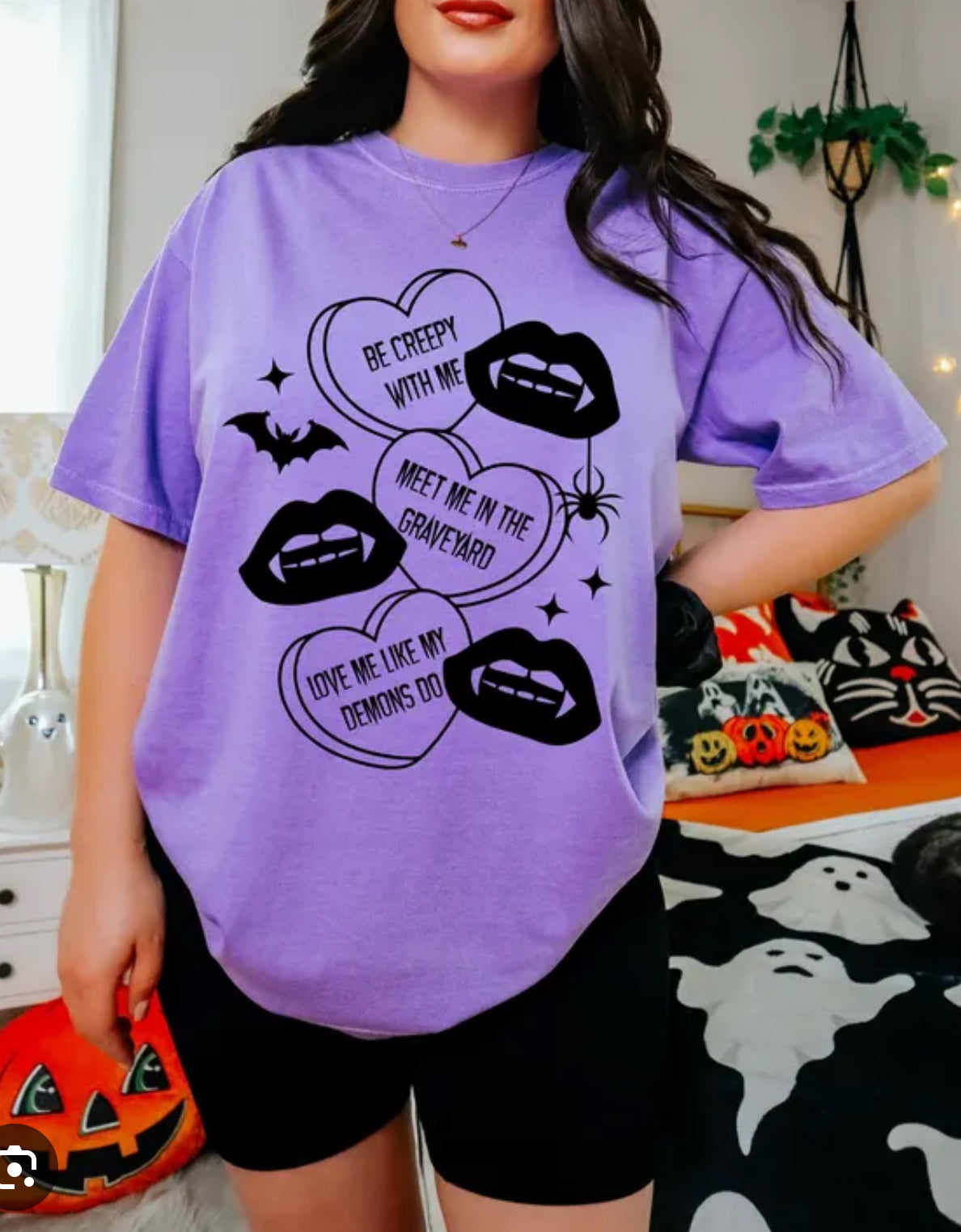 Creepy Valentines Hearts tee (Black Ink)