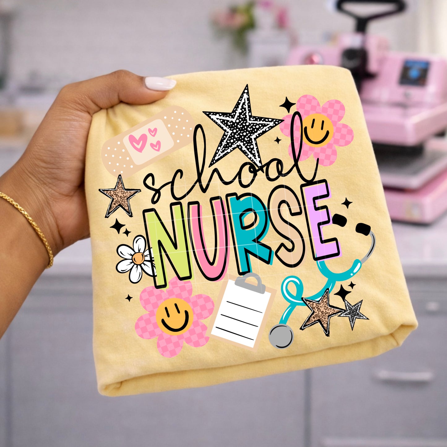 School Nurse Collage tee