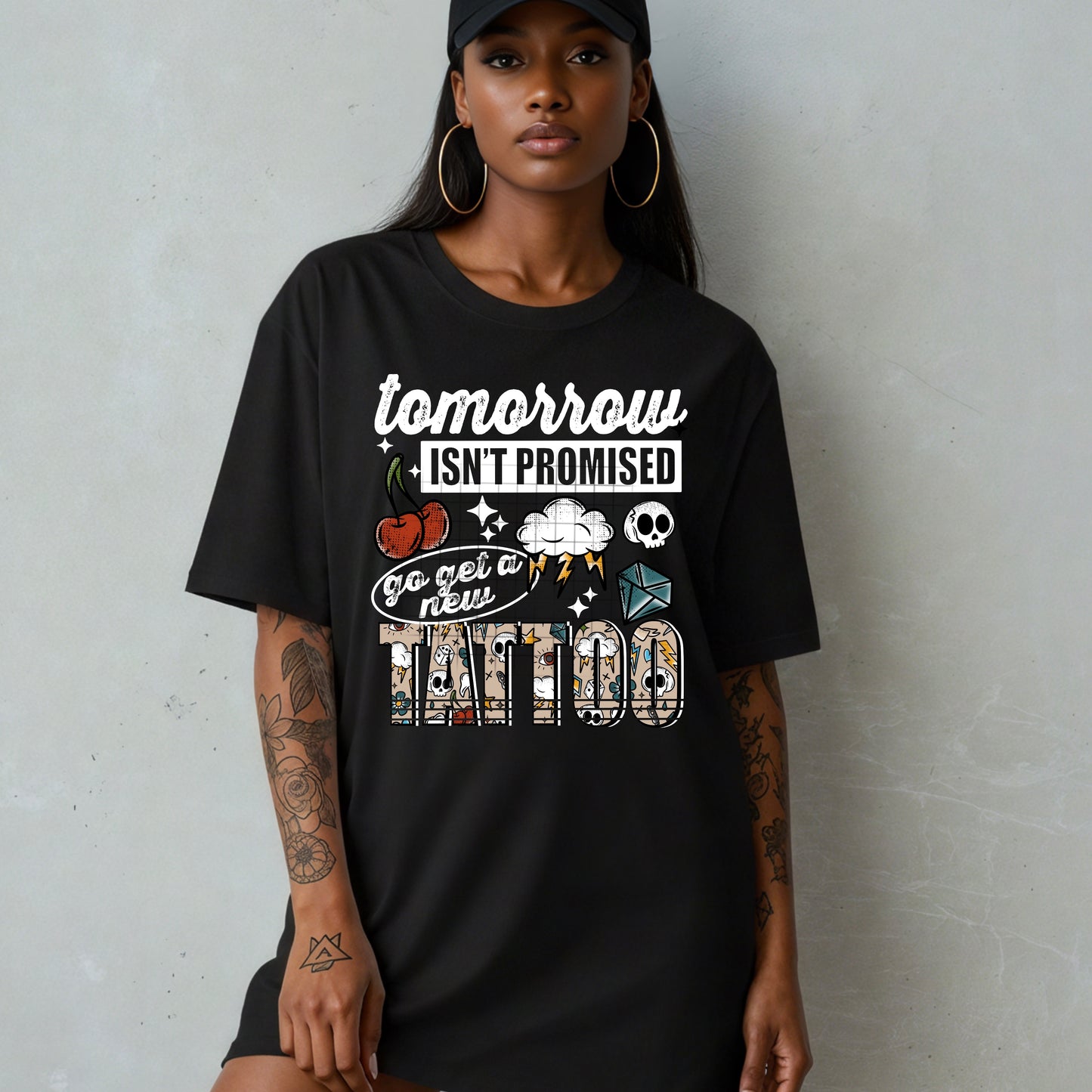 Go get a New Tattoo tee (White Ink)