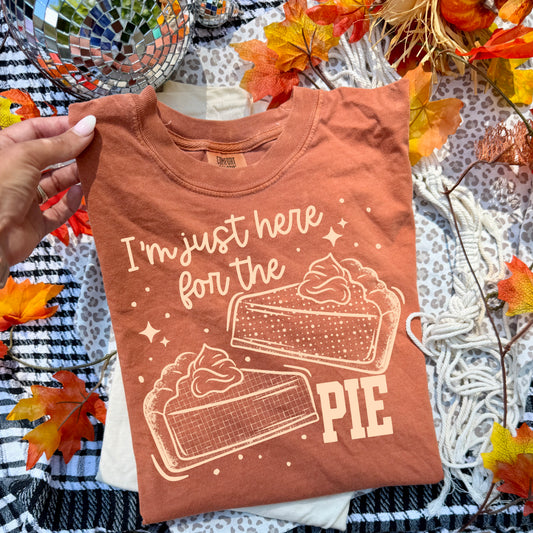 I'm just here for the pie tee (Cream Ink)