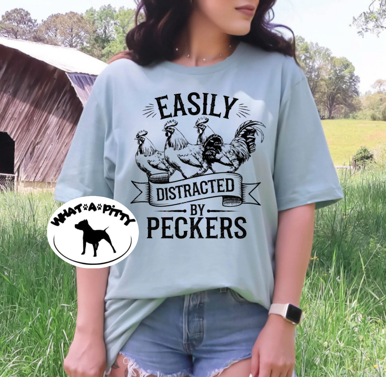 Easily distracted by peckers tee
