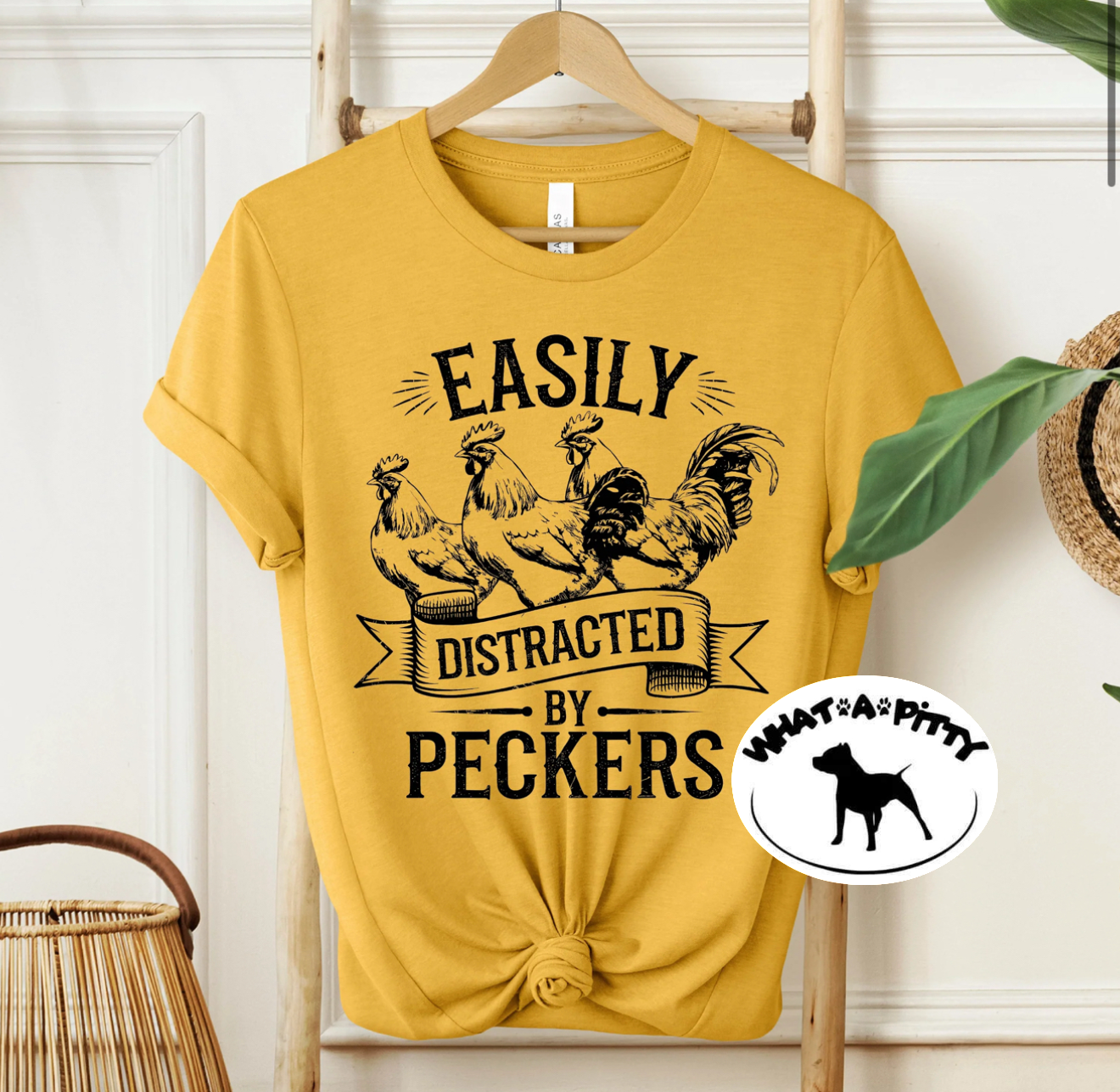 Easily distracted by peckers tee