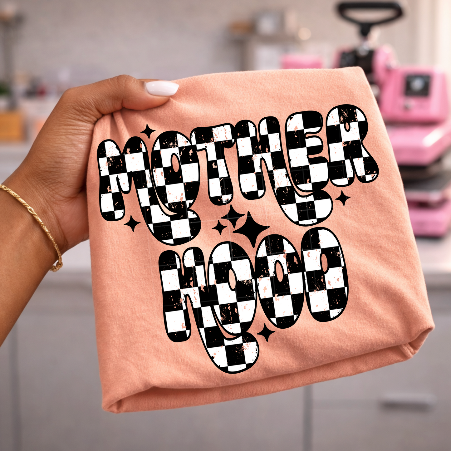 Mother Hood B&W checker tee