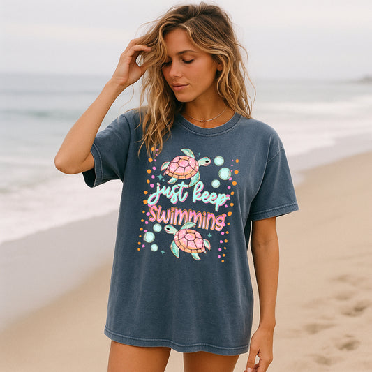 Just Keep Swimming (Turtles) tee
