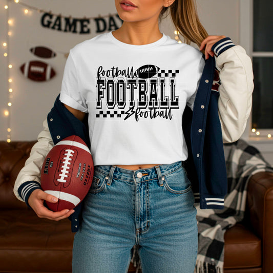 Checkered Football tee (Black Ink)