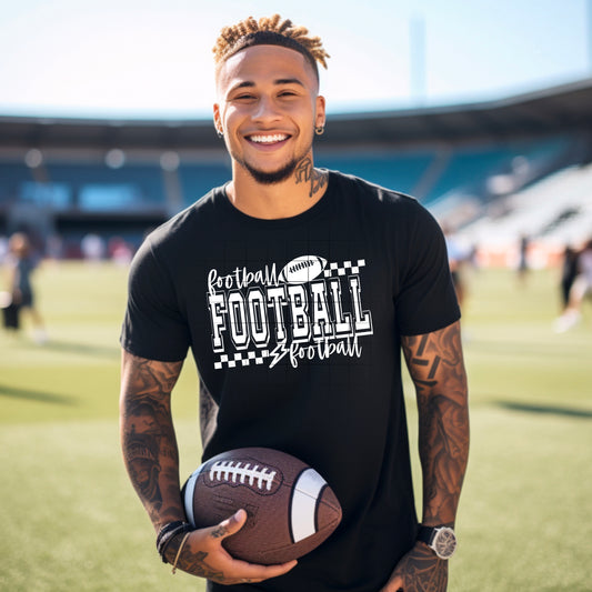 Checkered Football tee (White Ink)