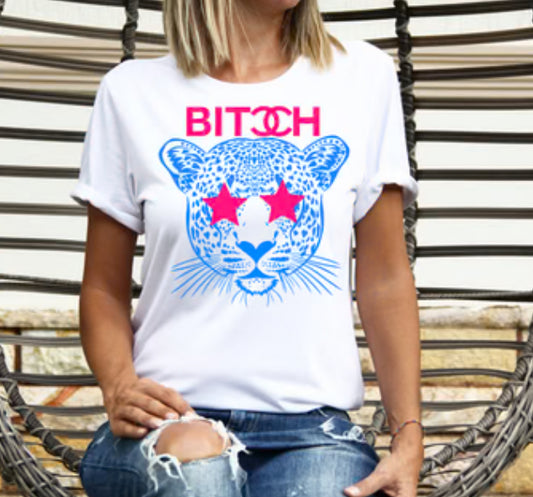 B Blue Cheetah tee