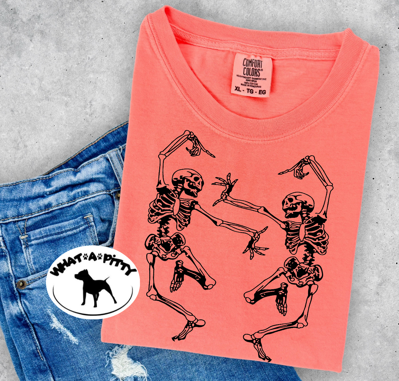 Dancing Skellies tee (Black Ink)