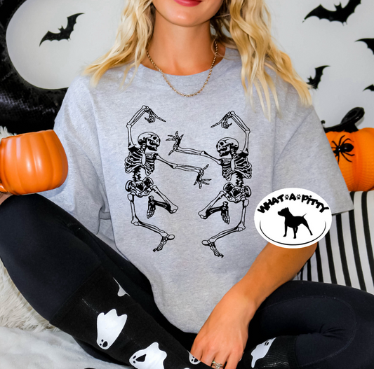 Dancing Skellies tee (Black Ink)