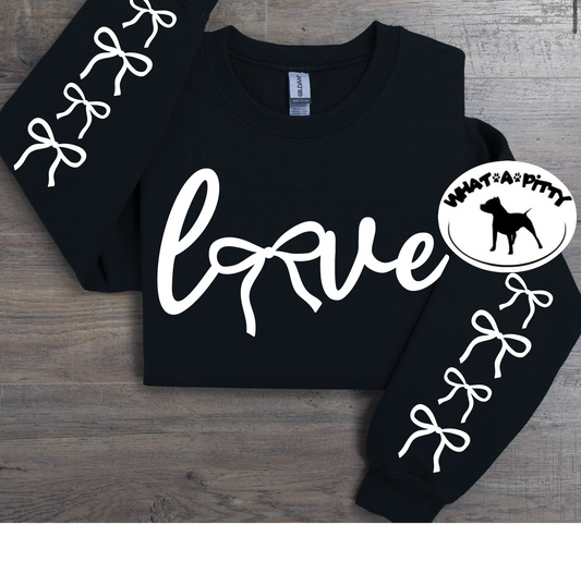 Love Bow sweatshirt with sleeve designs