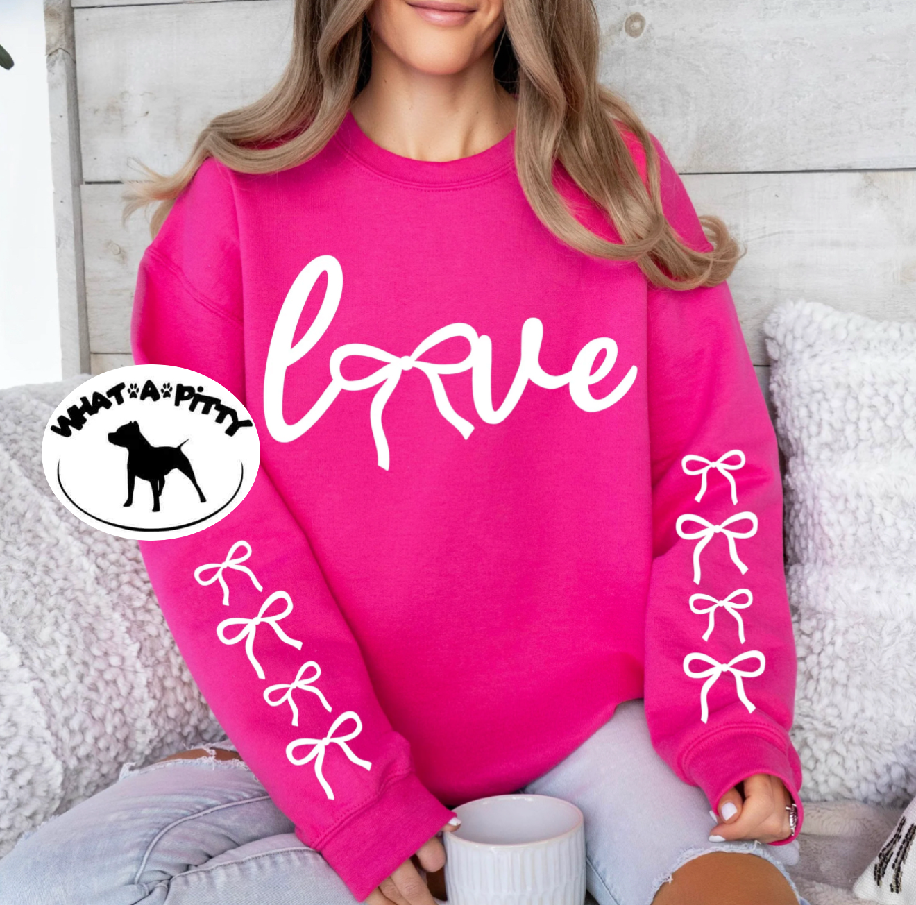 Love Bow sweatshirt with sleeve designs