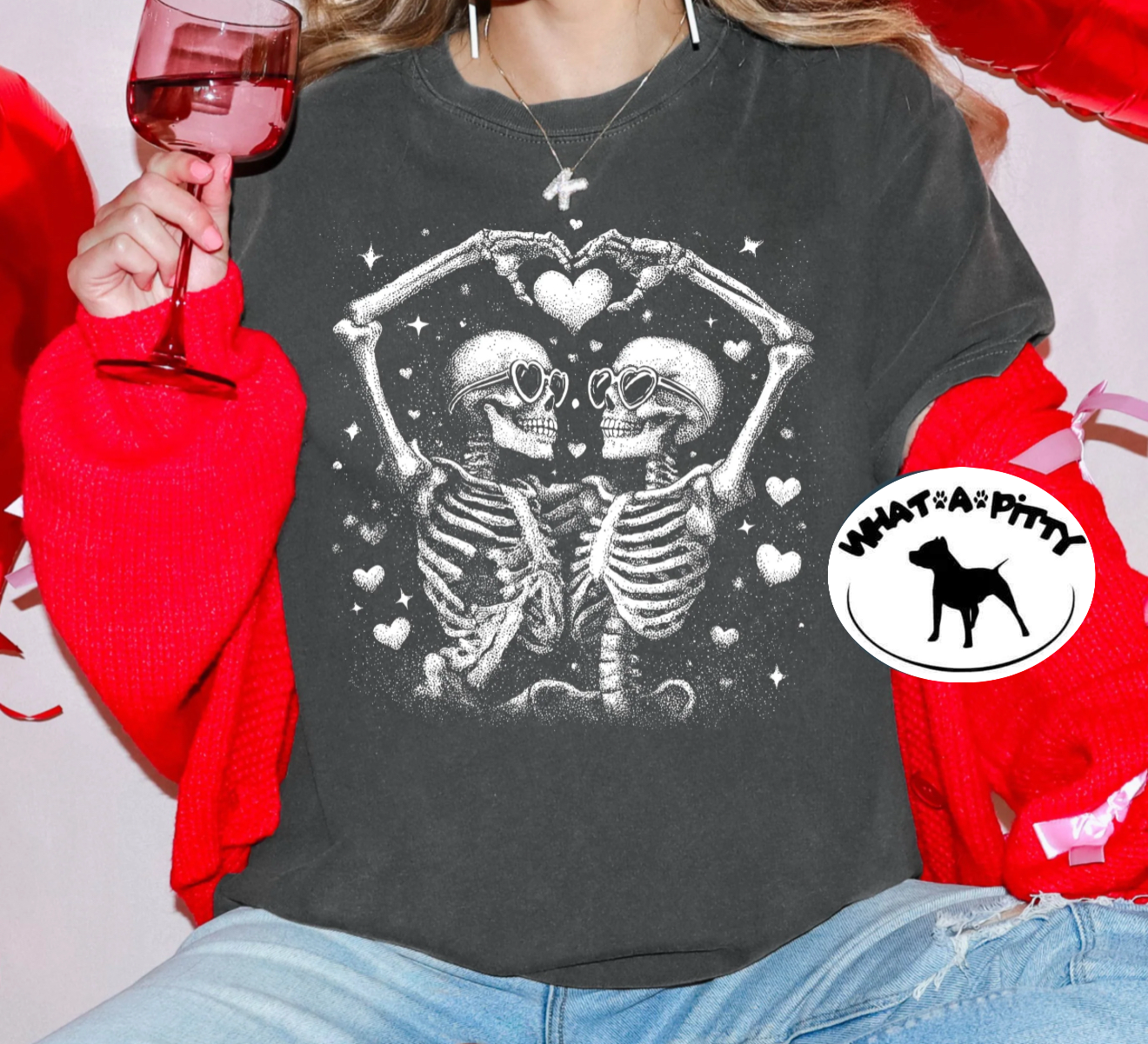 Heart Hand Skellies tee