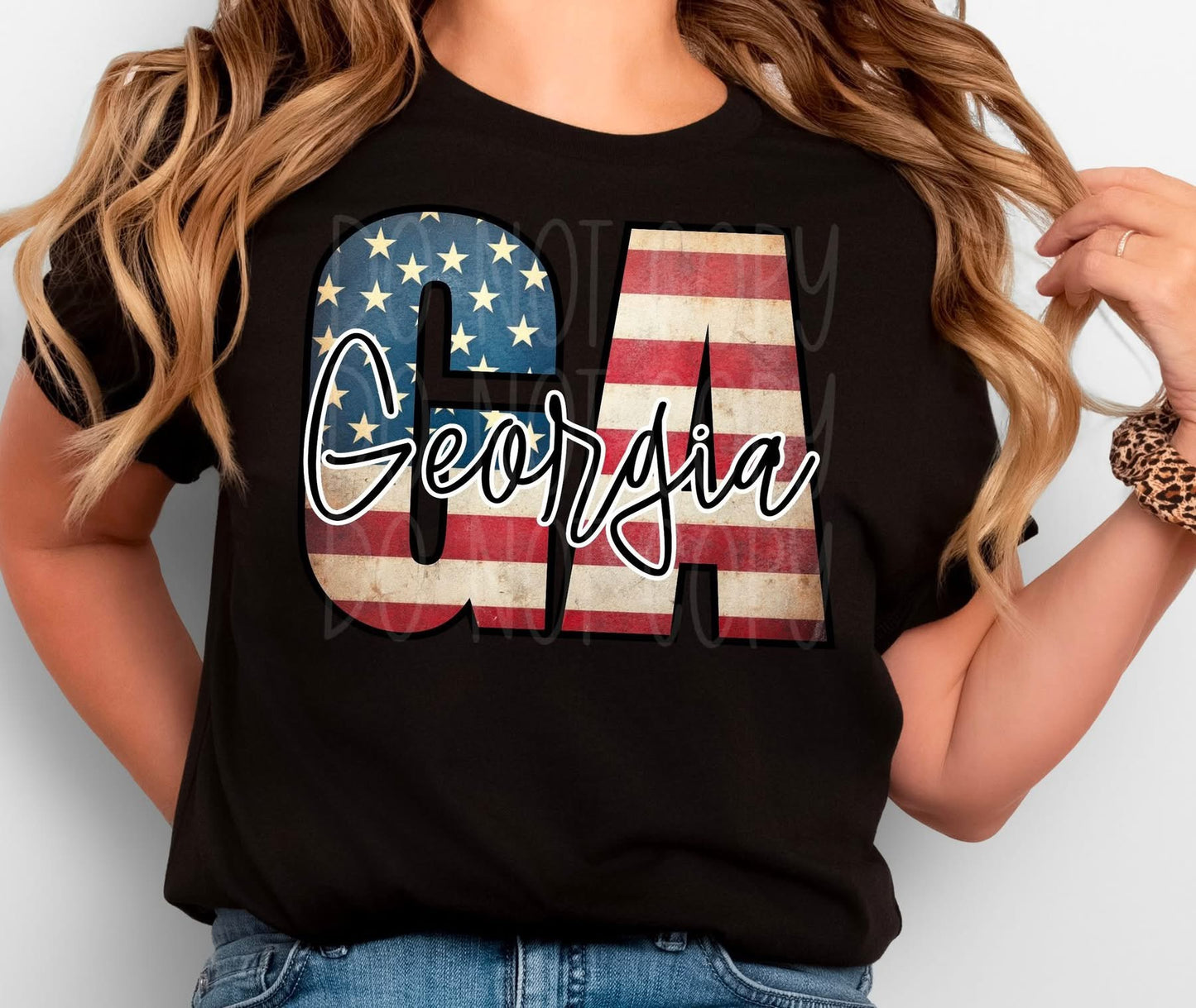 Vintage American Flag States tee with State Name