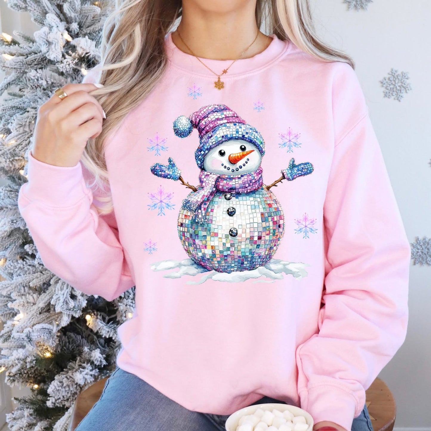 Glitter Disco Snowman tee
