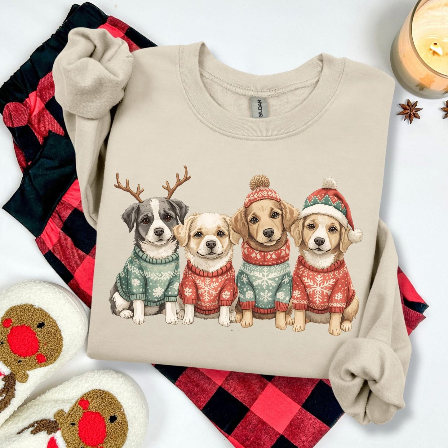 Christmas puppies tee