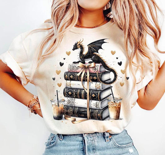 Dragon Book Stack tee
