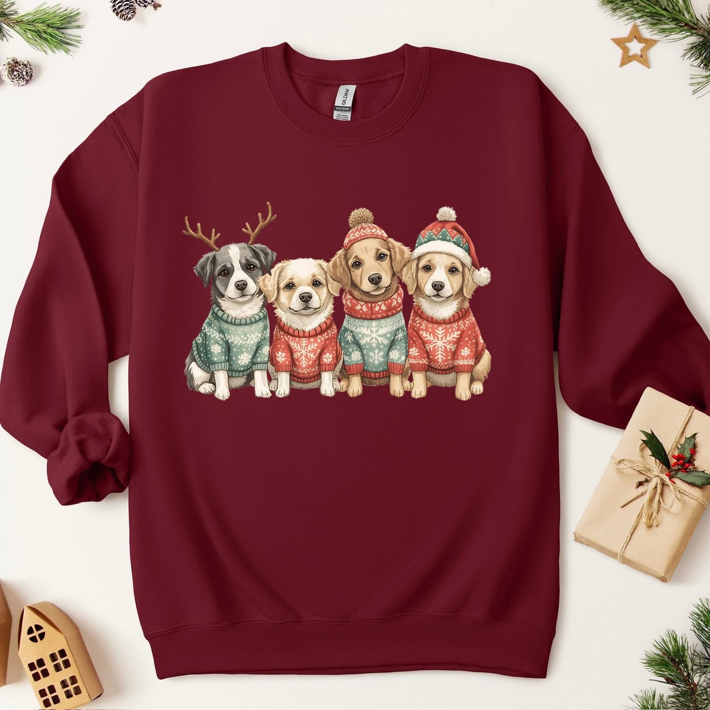 Christmas puppies tee