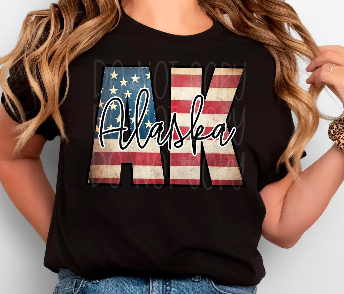 Vintage American Flag States tee with State Name