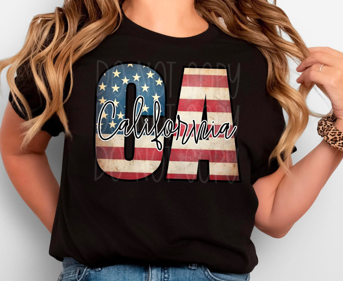 Vintage American Flag States tee with State Name