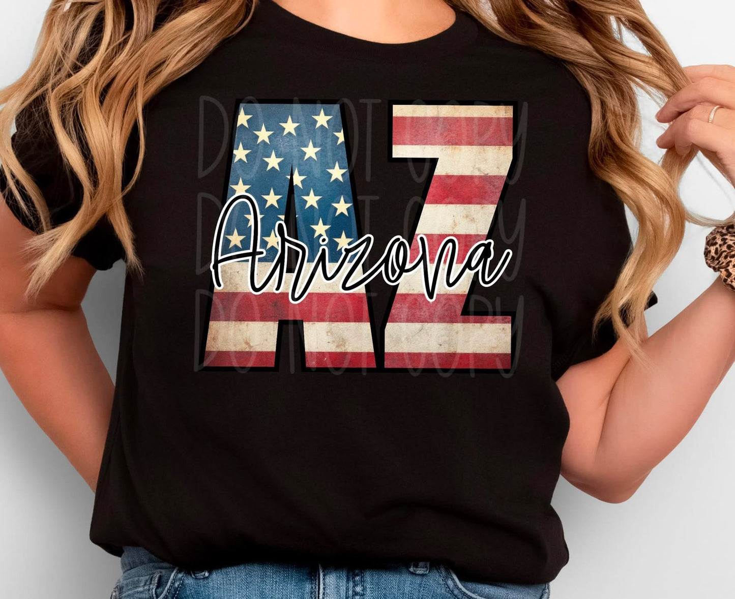 Vintage American Flag States tee with State Name