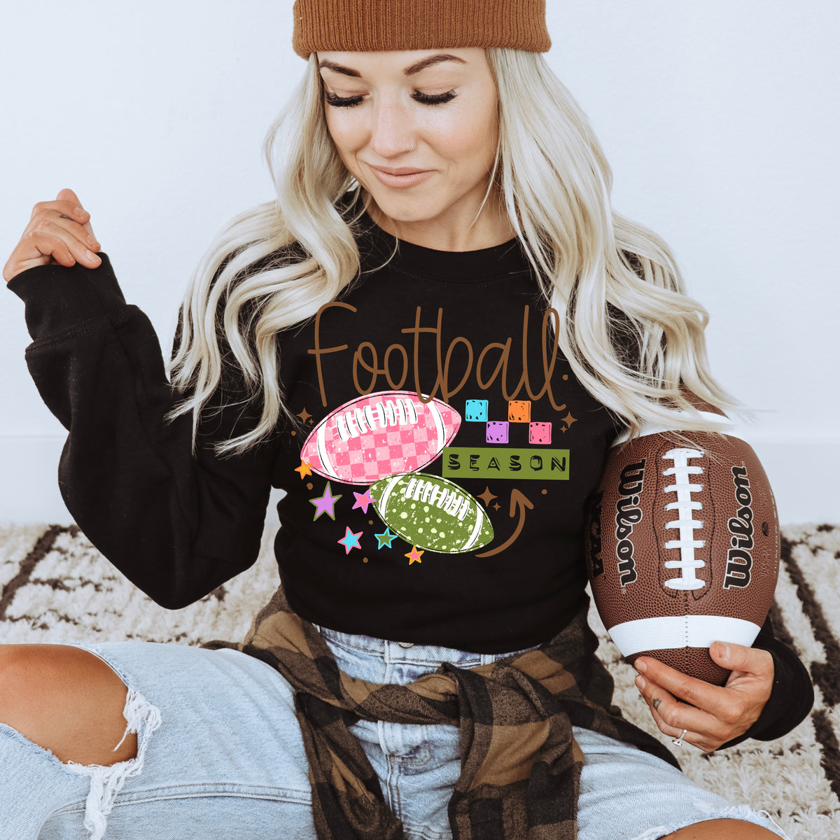 Pink & Green Football tee