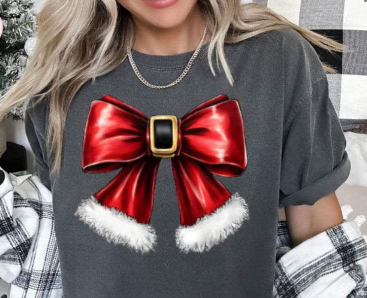 Classy Santa Bow tee