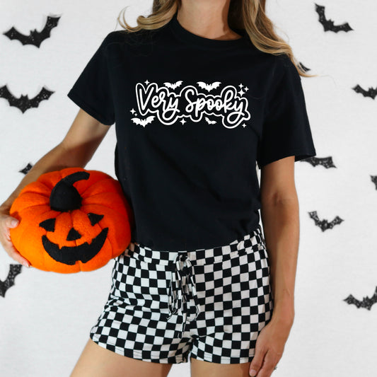 Very Spooky tee (white ink)