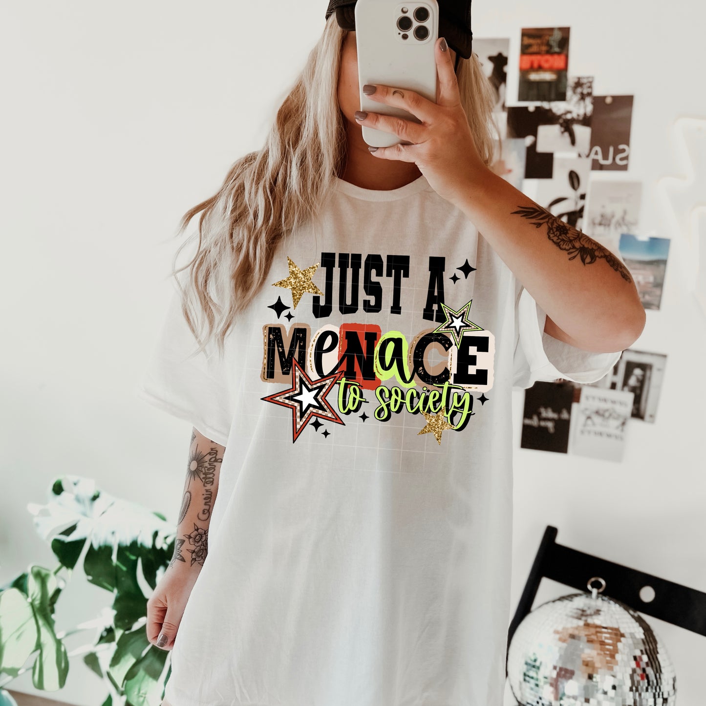 Just a Menace to Society tee (Black Ink)