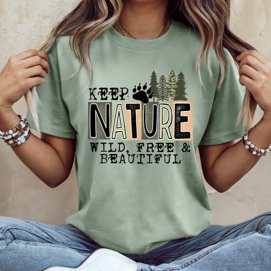 Keep Nature Wild Free & Beautiful tee (Black Ink)