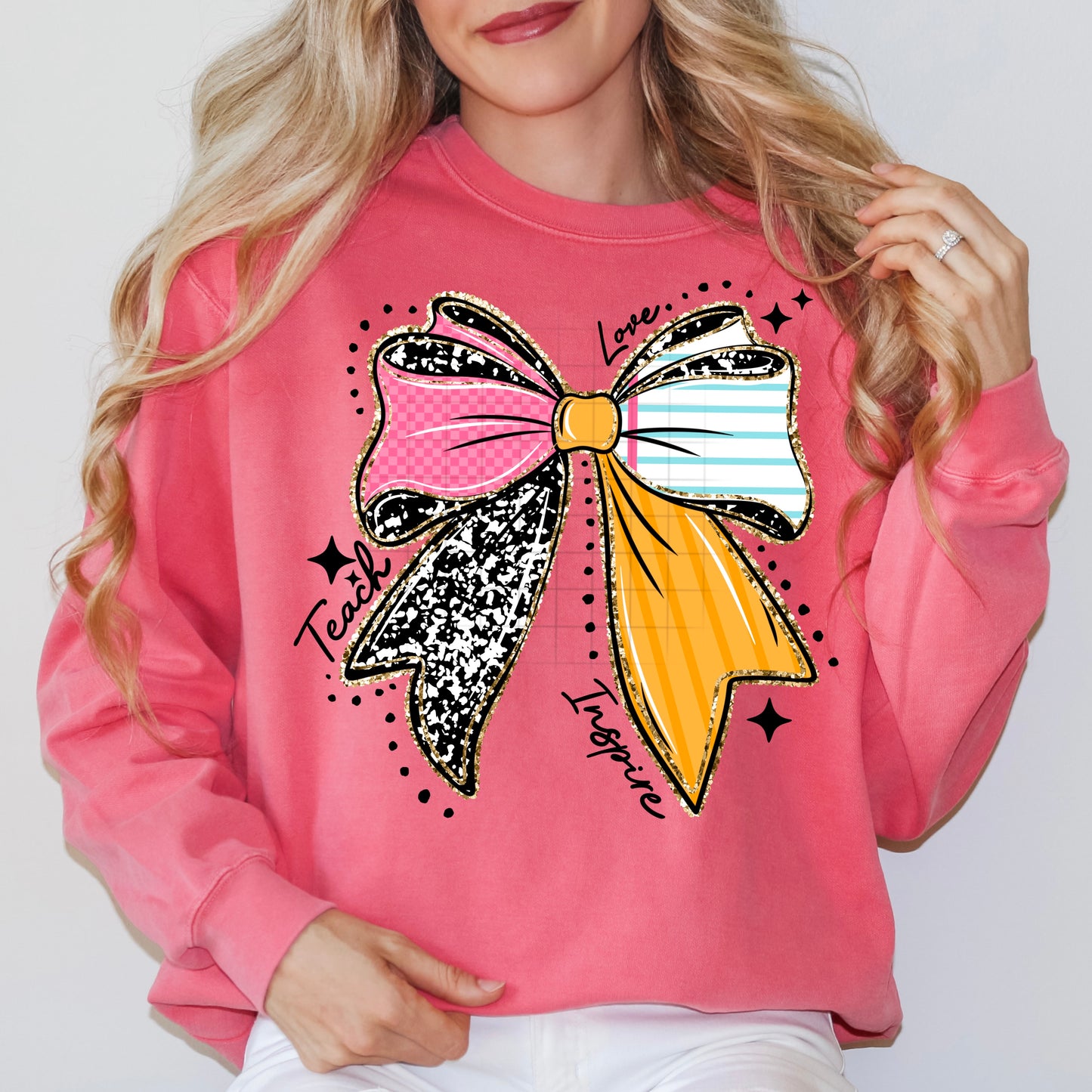 Teach Love Inspire Bow tee