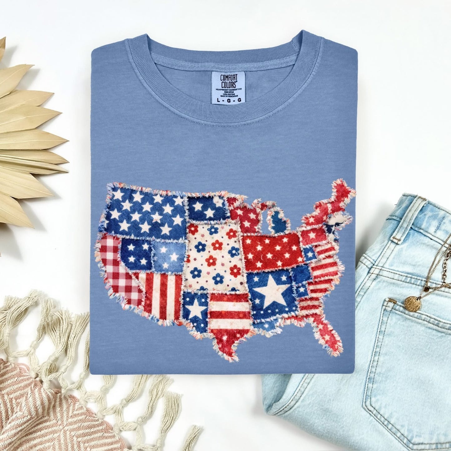 Patchwork America tee