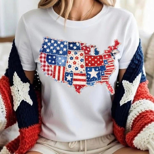Patchwork America tee