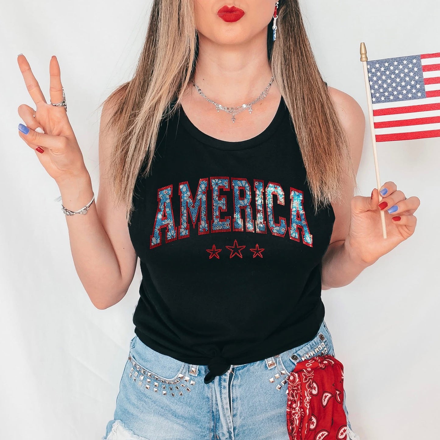 America Spangle tee