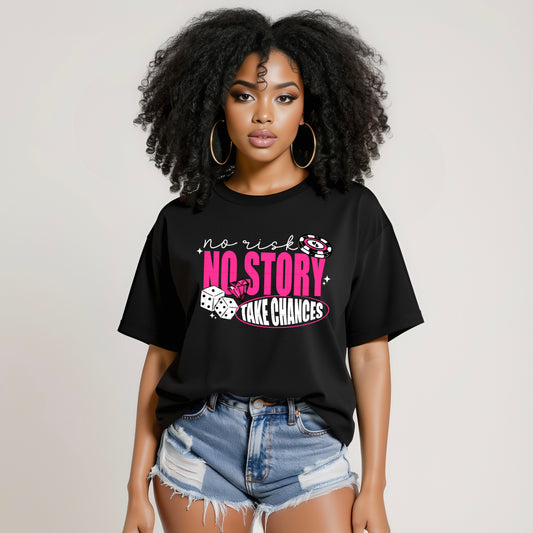 No Risk No Story tee (White Ink)