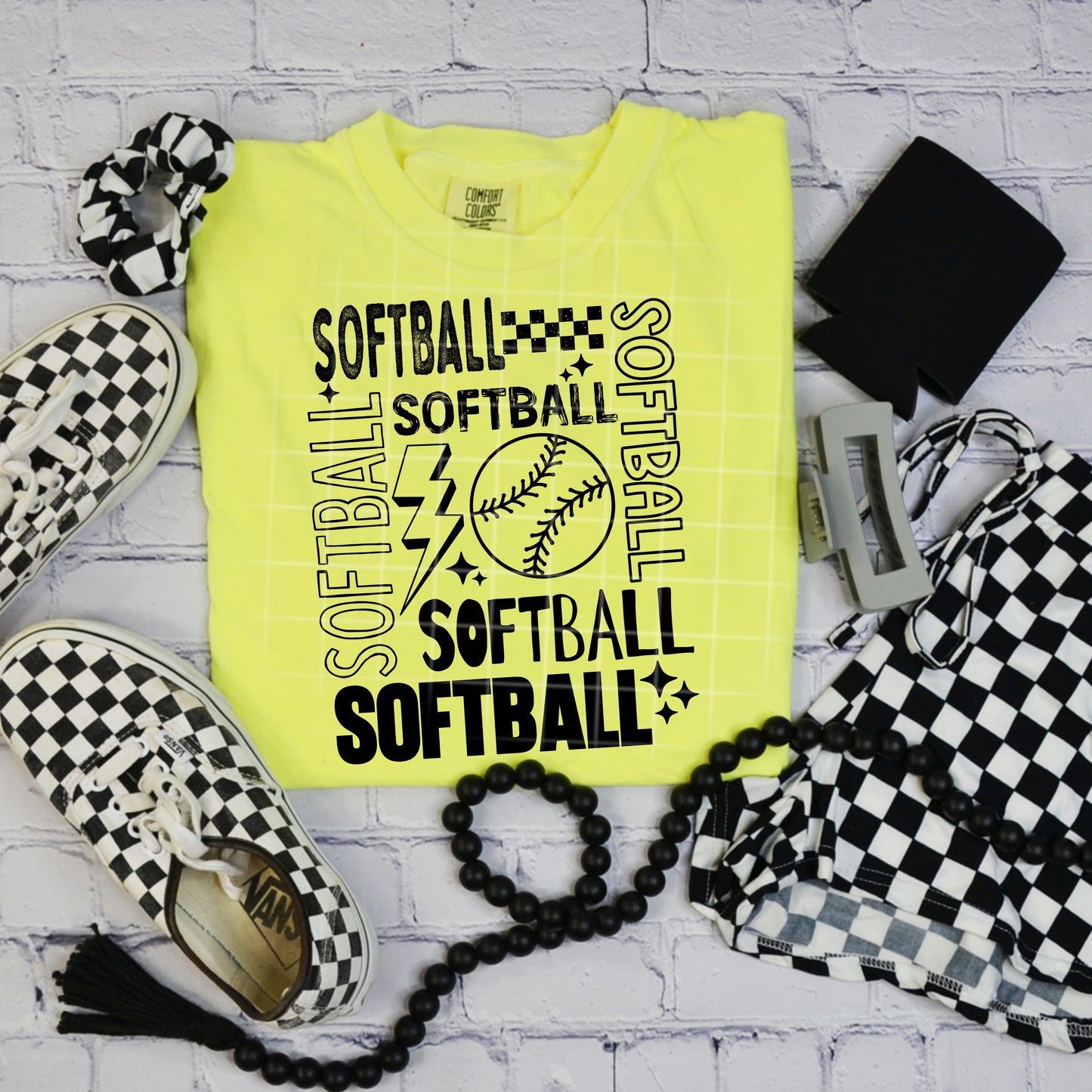 Softball Collage tee (Black Ink)