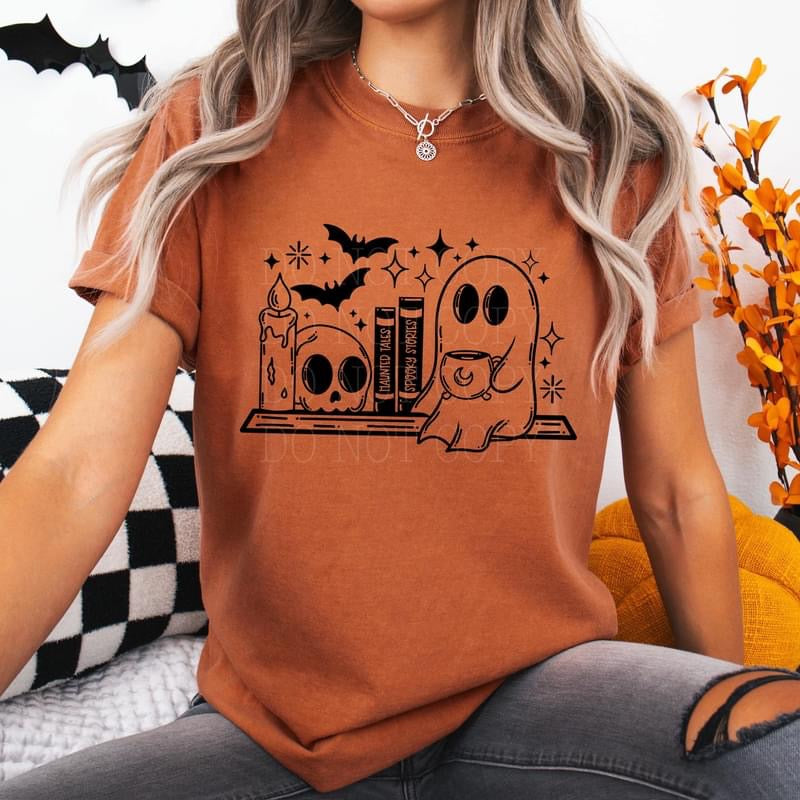 Bookshelf Ghost tee