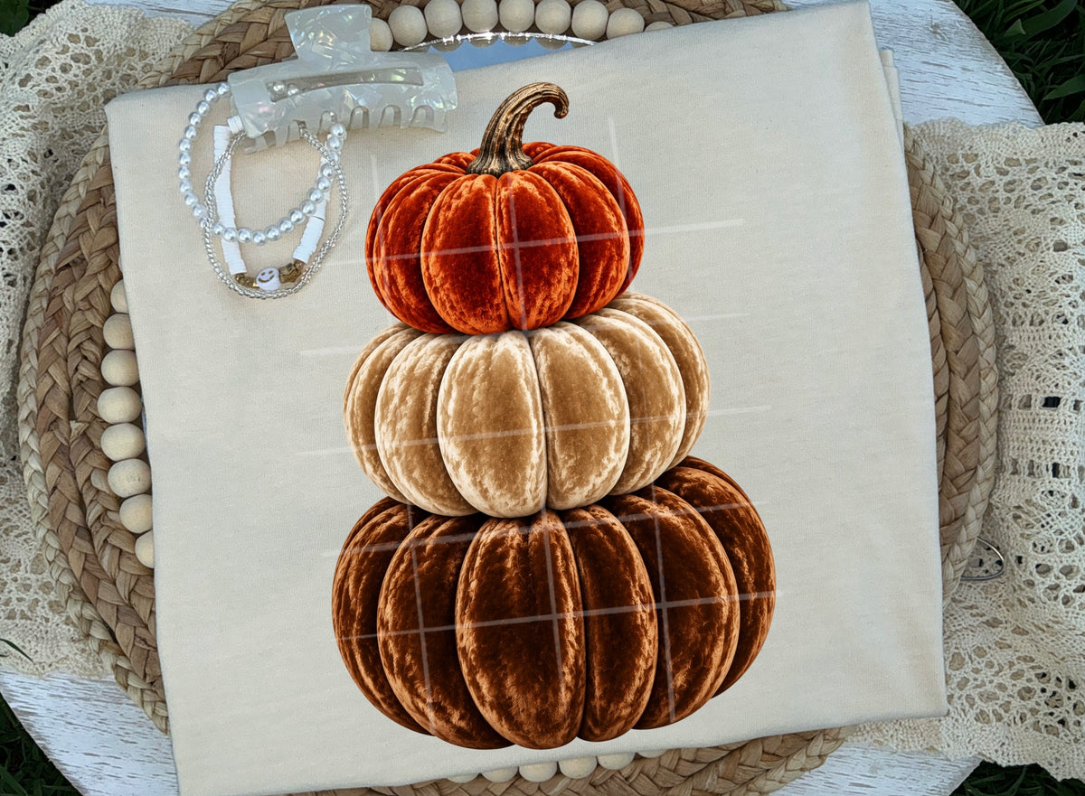 Velvet Pumpkin Stack tee