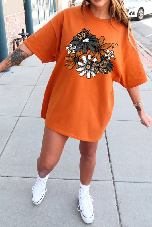 Fall Butterfly Florals tee