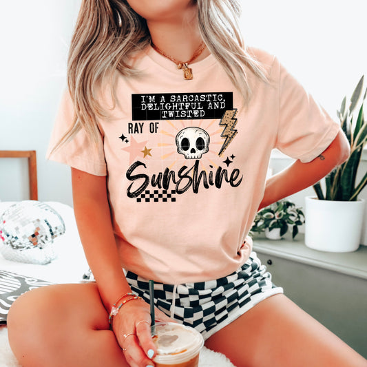 Twisted Ray of Sunshine tee (Black Ink)