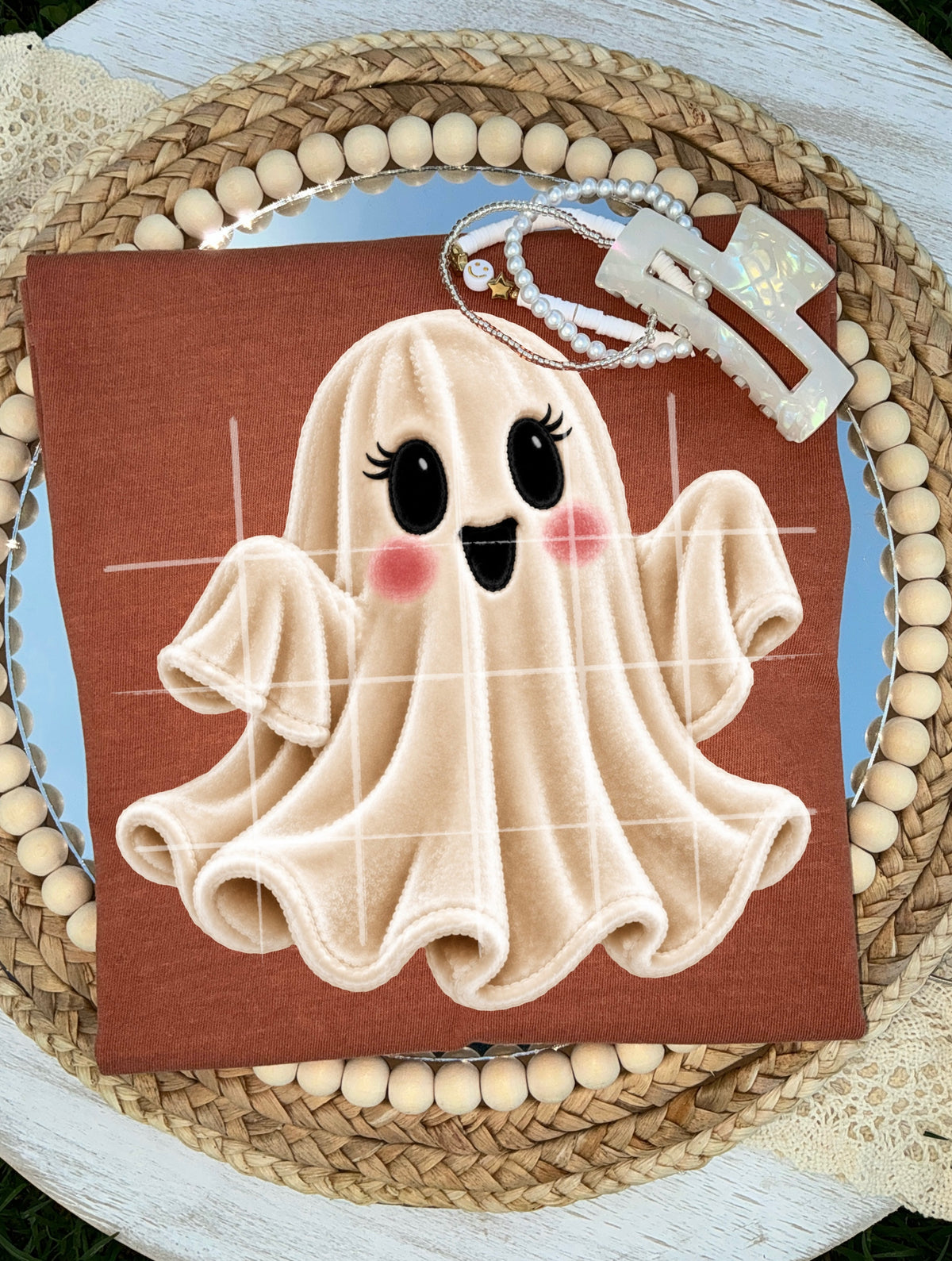 Velvet Happy Ghost tee