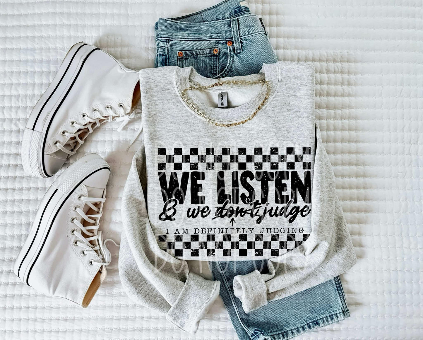 We Listen & We Judge tee