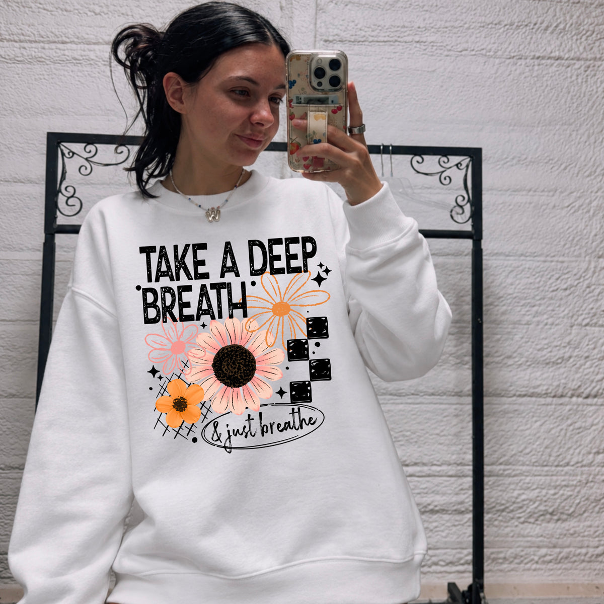 Take a Deep Breath & Just Breathe tee (Black Ink)