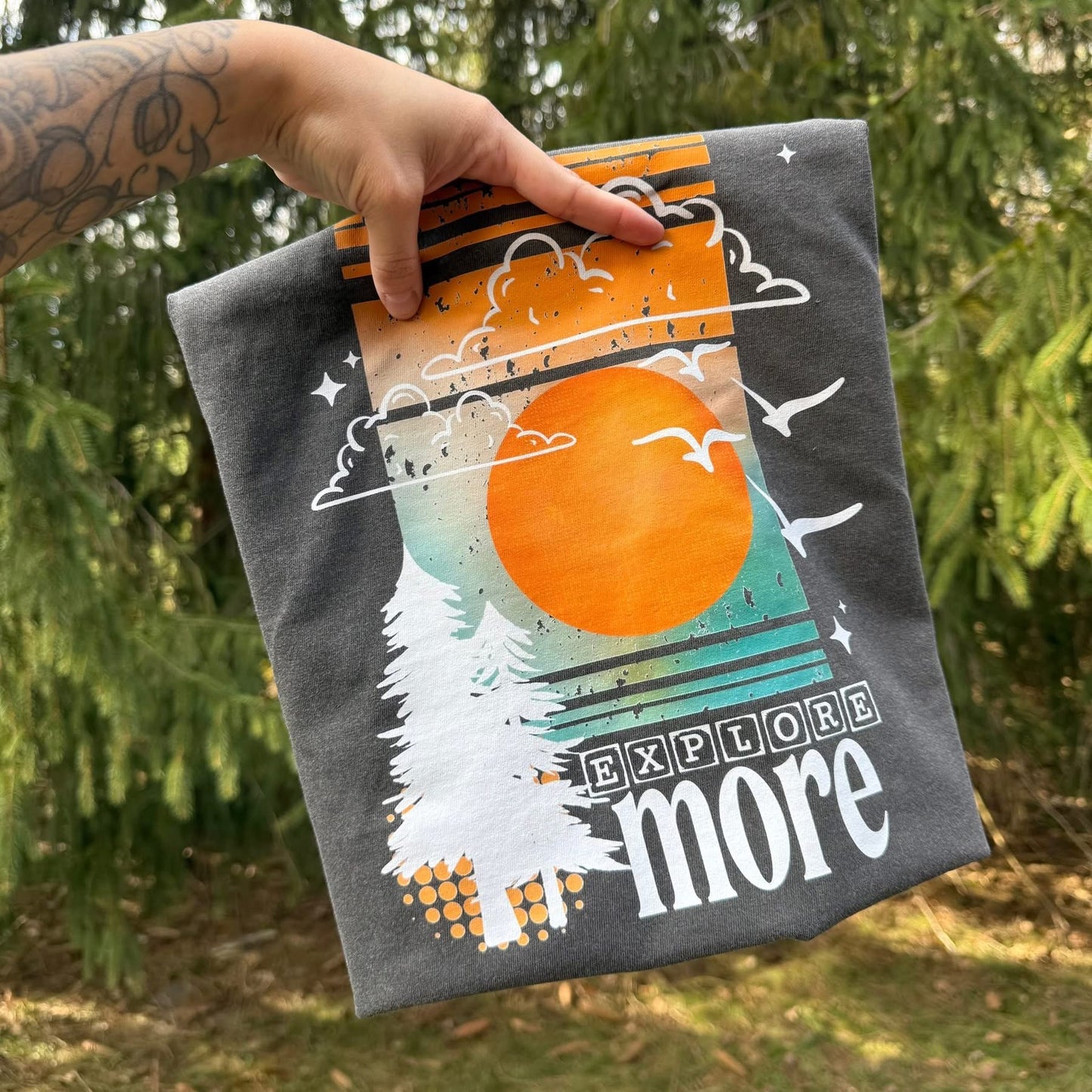 Explore More tee (White Ink)
