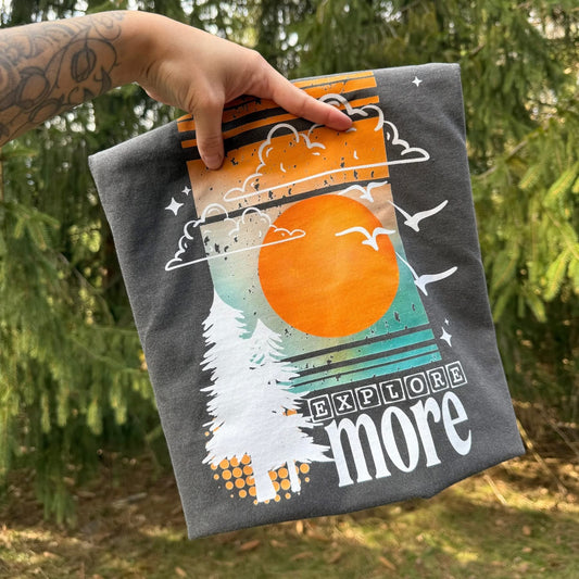 Explore More tee (White Ink)