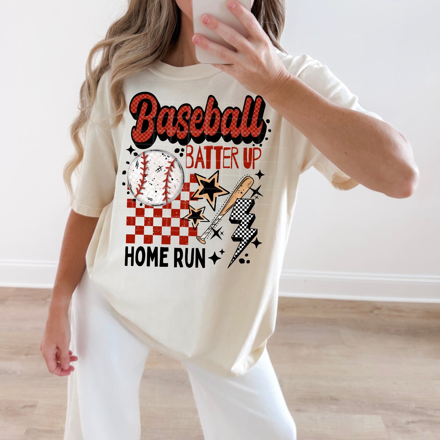 Baseball batter up home run tee